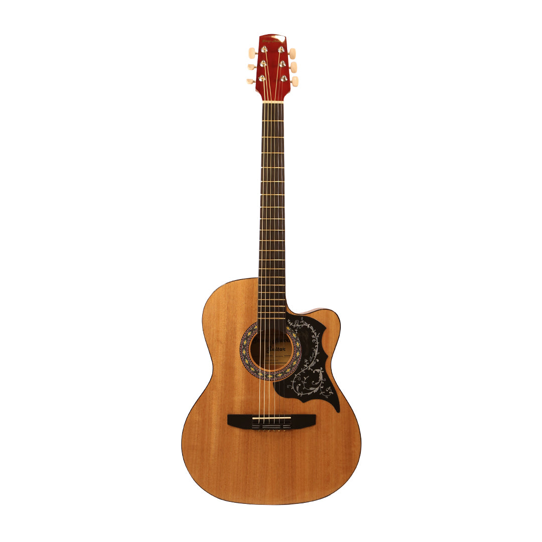 Steven Harris CAG-200C-N 39'' Acoustic Guitar | Natural Finish | Linden Wood Cutaway Body | Perfect for Beginners & Students | Easy Upper Fret Access